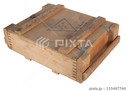 Army ammunition wooden crate. Army ammunition wooden crate. 133497749