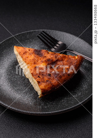 Cake, cheesecake sweet dessert, slice of delicious sweetness on a plate. Piece of cheesecake 133498668