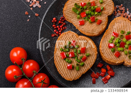Vegan sandwiches with bread, mushroom or bean pate and vegetables. Vegetarian pate sandwiches Vegan sandwiches with bread, mushroom or bean pate and vegetables. Vegetarian pate sandwiches 133498934