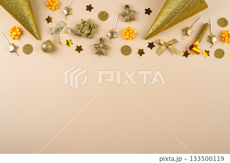 New year background with golden decoration New year background with golden decoration 133500119