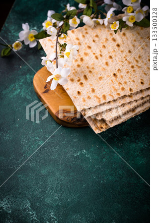 Traditional Jewish bread matzo for Passover Traditional Jewish bread matzo for Passover 133500128