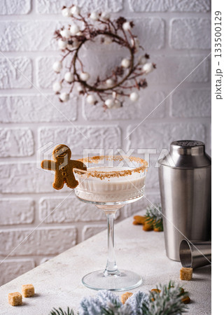 Christmas winter creamy cocktail eggnog Christmas winter creamy cocktail eggnog 133500129