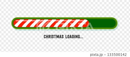 Christmas countdown bar with candy stripe progress and green frame. Festive loading element for xmas designs, holiday banners and vector projects. Vector illustration on transparent background Christmas countdown bar with candy stripe progress and green frame. Festive loading element for xmas designs, holiday banners and vector projects. Vector illustration on transparent background 133500142
