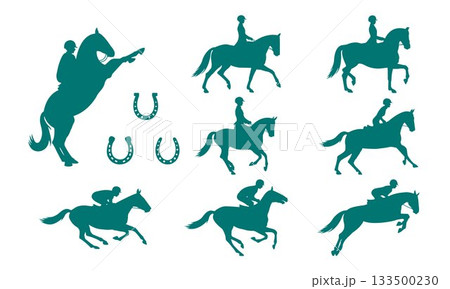 Horse Riding Silhouettes Set 133500230