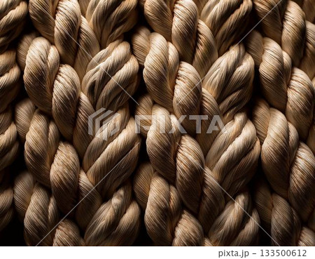 麻縄がしっかり編まれたクローズアップ 麻縄がしっかり編まれたクローズアップ 133500612