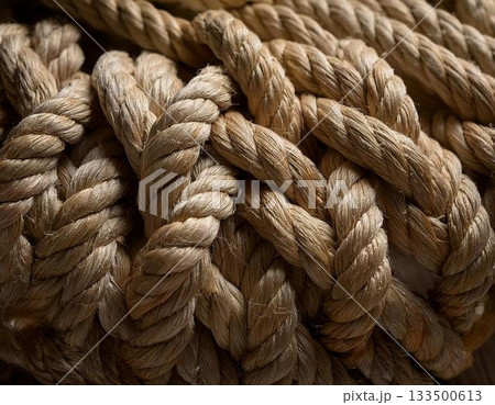 麻縄がしっかり編まれたクローズアップ 麻縄がしっかり編まれたクローズアップ 133500613