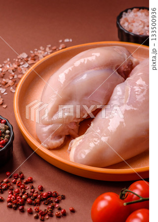 Raw chicken or turkey breast, skinless and boneless. Chicken breast 133500936