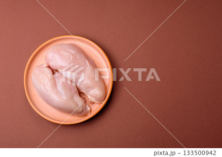 Raw chicken or turkey breast, skinless and boneless. Chicken breast 133500942
