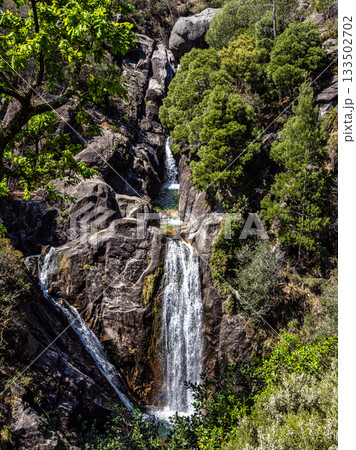 The beautiful Arado Waterfall, Cascata do Arado at the Peneda Geres National Park in Portugal, Europe The beautiful Arado Waterfall, Cascata do Arado at the Peneda Geres National Park in Portugal, Europe 133502702