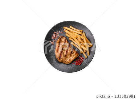 Chicken breast steak, grilled poultry fillet, healthy food, lunch. Chicken steak Chicken breast steak, grilled poultry fillet, healthy food, lunch. Chicken steak 133502991