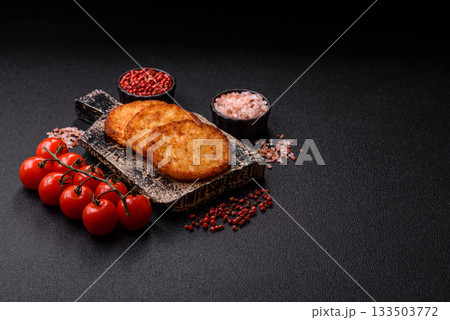 Potato hash browns, a cooked vegetable breakfast food. Potato hash brown 133503772