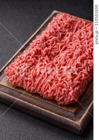 Raw ground beef for a burger or as an ingredient in a meat dish. Raw ground beef Raw ground beef for a burger or as an ingredient in a meat dish. Raw ground beef 133503930