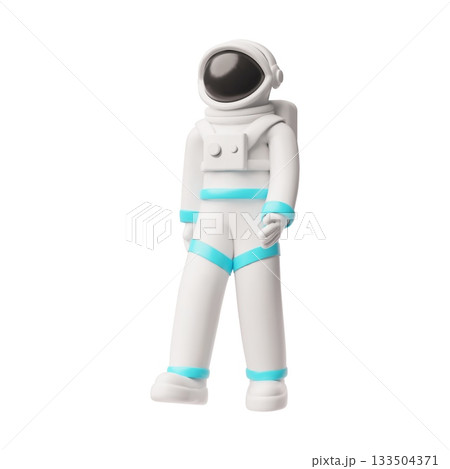 3D astronaut in a spacesuit, in motion, full-length character. 3D astronaut in a spacesuit, in motion, full-length character. 133504371