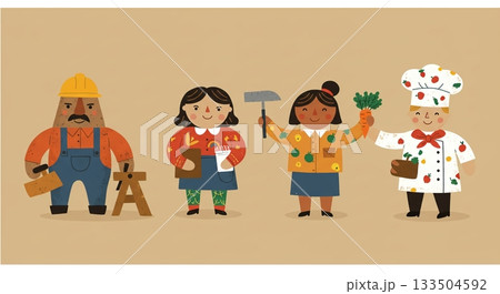 民藝風。食品工場で床と機械を丁寧に清掃 133504592