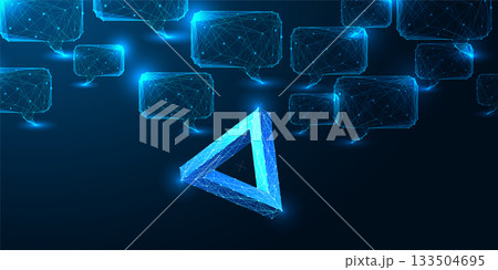 AI logic paradox and computational thinking concept digital triangle vector illustration AI logic paradox and computational thinking concept digital triangle vector illustration 133504695