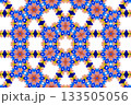 青と白の万華鏡、美しい幾何学模様 133505056
