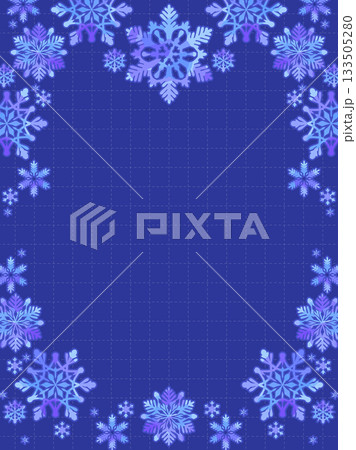 雪の結晶イラストのフレーム型背景 133505280