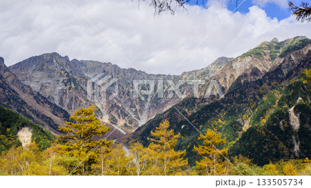 黄葉の穂高連峰 黄葉の穂高連峰 133505734