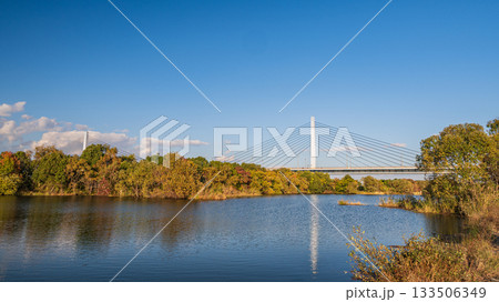 菅原城北大橋と城北ワンド群 大阪市 菅原城北大橋と城北ワンド群 大阪市 133506349