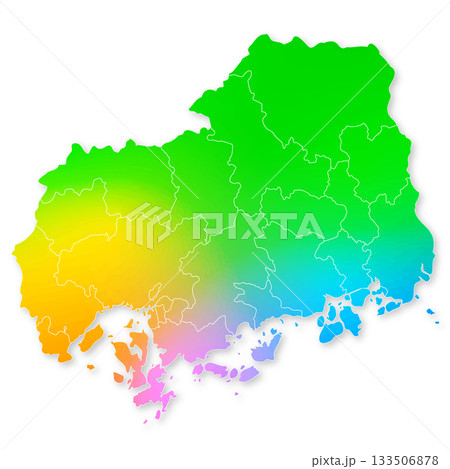 広島県と市町村地図 広島県と市町村地図 133506878