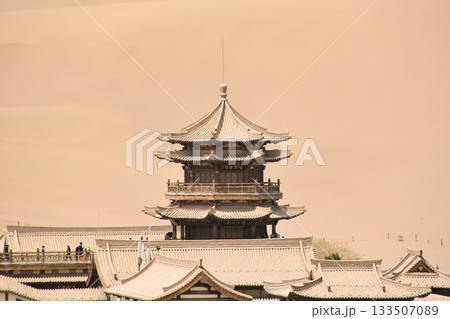 Chinese Temple in the Desert at Dunhuang Chinese Temple in the Desert at Dunhuang 133507089