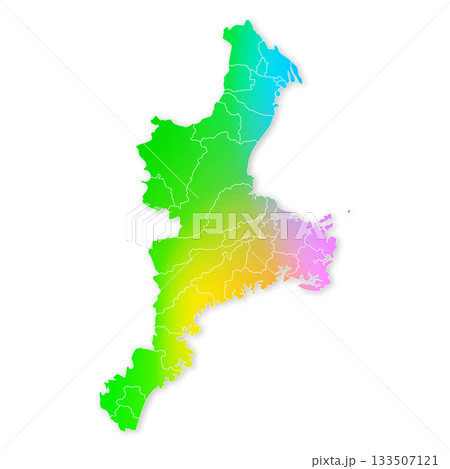 三重県と市町村地図 三重県と市町村地図 133507121