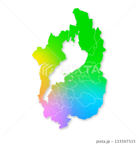滋賀県と市町村地図 滋賀県と市町村地図 133507315
