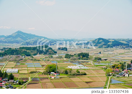 福島県白河市表郷地域の田園風景 福島県白河市表郷地域の田園風景 133507436