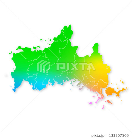 山口県と市町村地図 133507509