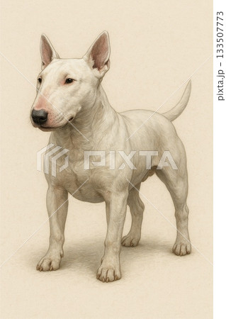 リアルなブルテリアの全身ポートレート 133507773