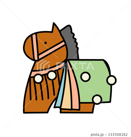 イラスト素材: チャグチャグ馬コの馬人形イラスト 133508162