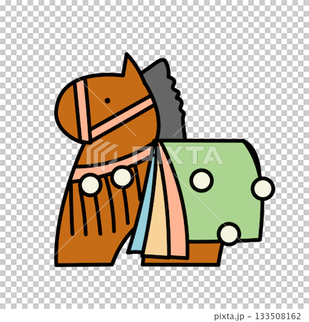 イラスト素材: チャグチャグ馬コの馬人形イラスト 133508162