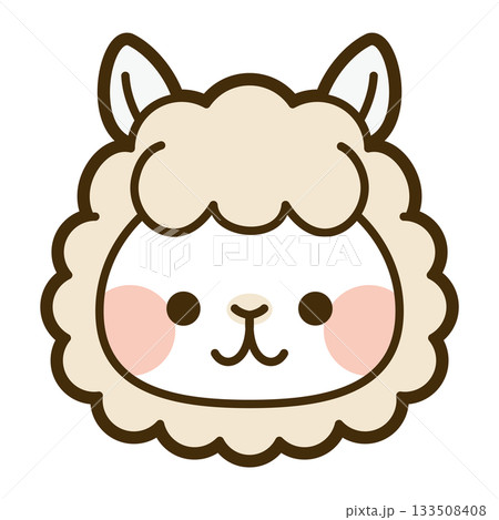 かわいいアルパカの顔アイコン 133508408