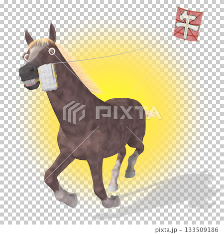 年賀 午年 いつも おしょうがつ Happy Twelve Lives シリーズ 133509186