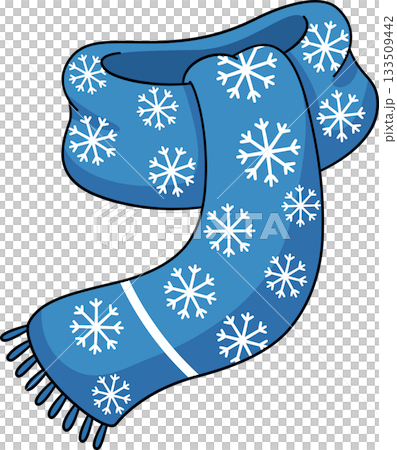 Cute Blue Snowflake Scarf Cartoon Cozy Winter Accessory  133509442