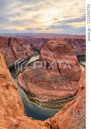 Vertical View of Horseshoe Bend Canyons at Daybreak Vertical View of Horseshoe Bend Canyons at Daybreak 133509729