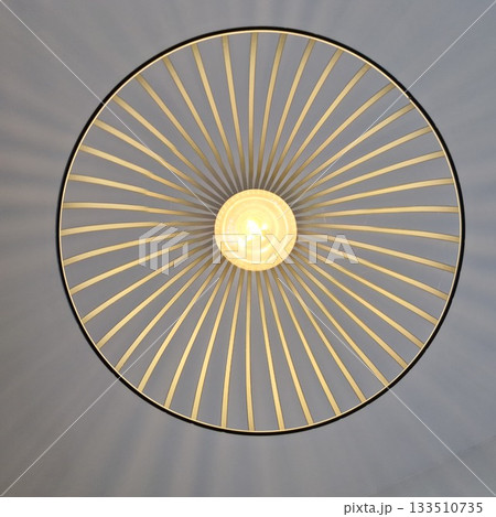 Modern Sunburst Ceiling Light Fixture with Gold Geometric Starburst Design. 133510735