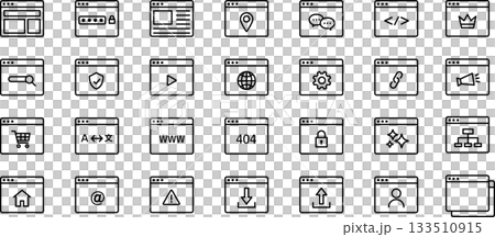 Browser icons, website editable line icon set 133510915