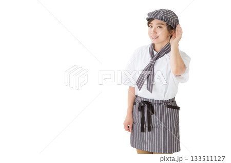コックコートを着た女性（切り抜き,きりぬき） 133511127