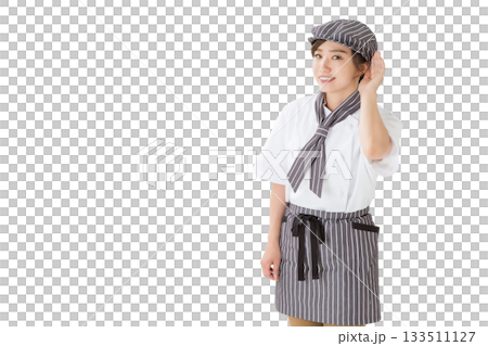コックコートを着た女性（切り抜き,きりぬき） 133511127