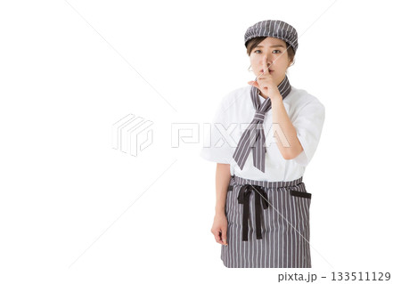 コックコートを着た女性（切り抜き,きりぬき） 133511129