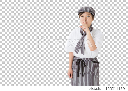 身穿廚師服的女子(剪影) 身穿廚師服的女子(剪影) 133511129
