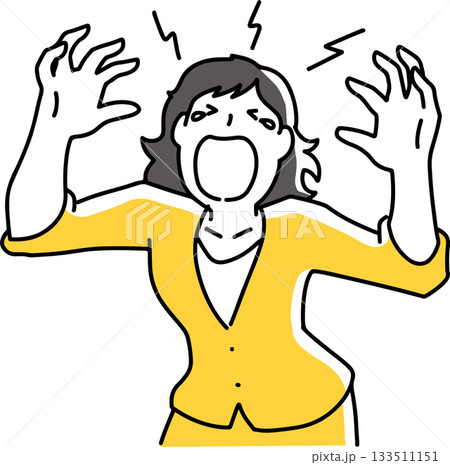 泣いて叫ぶ女性 133511151