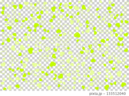 心形圖案背景 黃綠色三色邊框和純色心形 133512040