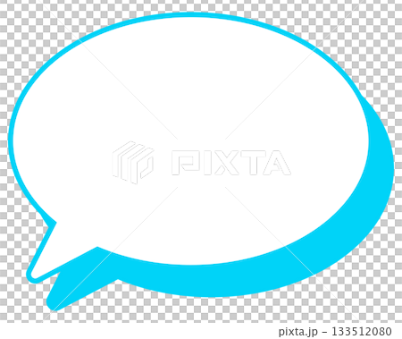 Simple colored line speech bubble, round shape 133512080