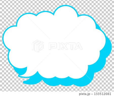 シンプルなカラー線の吹き出し　丸みのある雲形 133512081