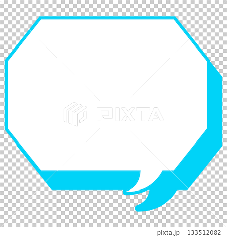 Simple color line speech bubble - octagonal shape with corners 133512082