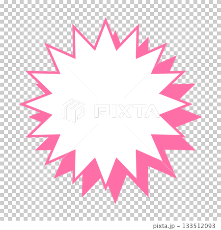 Simple colored line speech bubble with jagged shape Simple colored line speech bubble with jagged shape 133512093