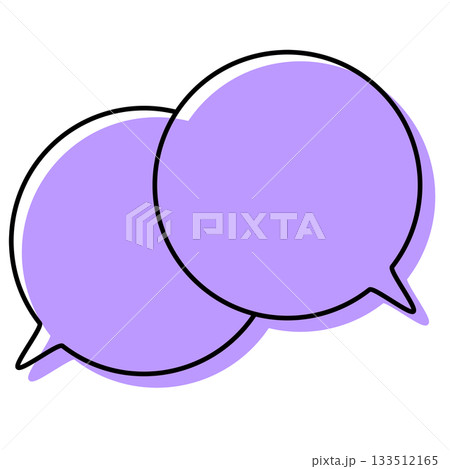 シンプルな線がずれた吹き出し 重なる会話 シンプルな線がずれた吹き出し 重なる会話 133512165