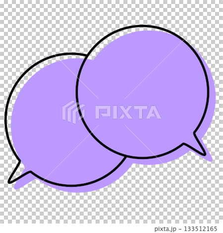 シンプルな線がずれた吹き出し 重なる会話 シンプルな線がずれた吹き出し 重なる会話 133512165
